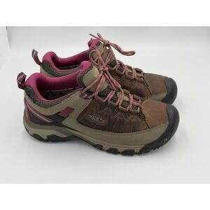 Keen Targhee III Waterproof Hiking Shoes Brown Magenta Leather Womens Trail Low